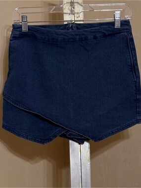 Blue Blush Dark Blue Denim Wrap Skort